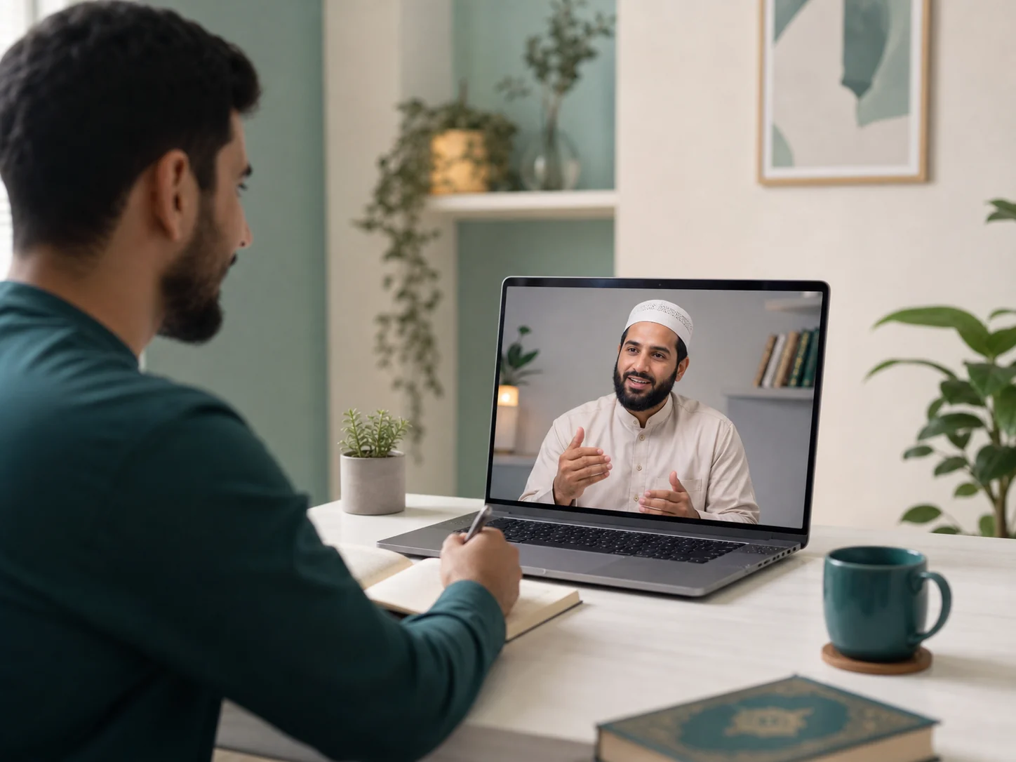 Suasana kelas Al-Qur'an online bersama guru dan pelajar